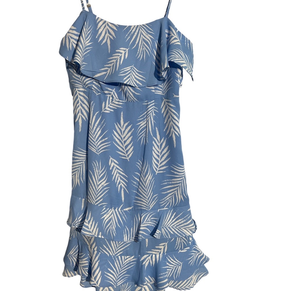 Aqua XS Spaghetti Strap Lined Ruffled Bottom Dress
